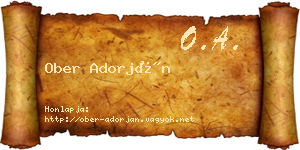 Ober Adorján névjegykártya